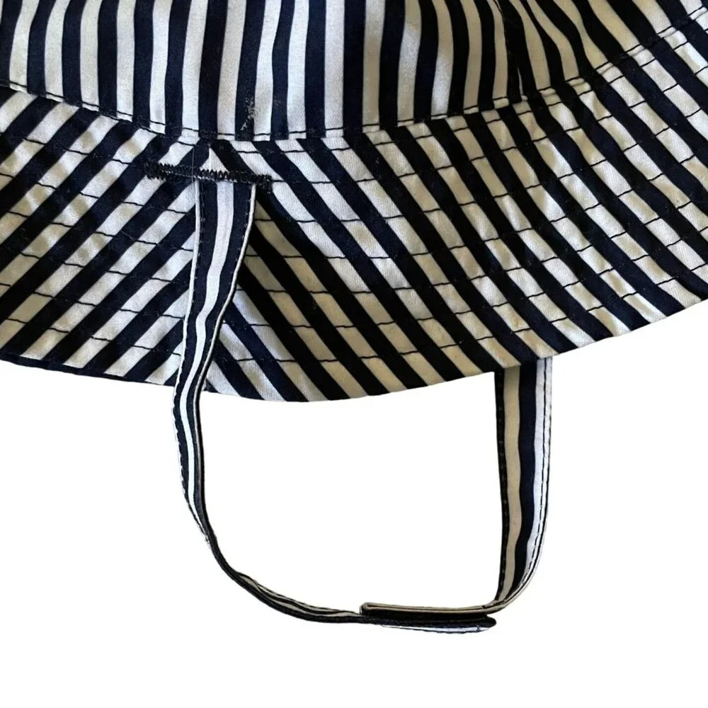 Baby Bucket Hat 12 to 18M Recycled Polyester Striped Navy White